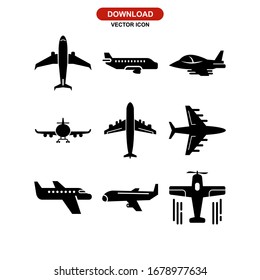 aeroplane icon or logo isolated sign symbol vector illustration - Collection of high quality black style vector icons
