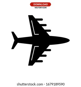 aeroplane icon or logo isolated sign symbol vector illustration - high quality black style vector icons
