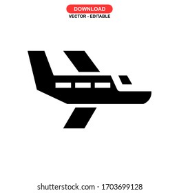 aeroplane icon or logo isolated sign symbol vector illustration - high quality black style vector icons
