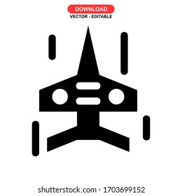 aeroplane icon or logo isolated sign symbol vector illustration - high quality black style vector icons
