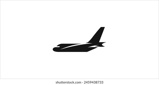 Aeroplane Icon Silhouette Style Vector Illustration