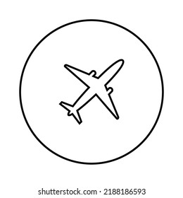 aeroplane icon. Thin linear aeroplane outline icon isolated on white background. Line vector plane sign, symbol for web and mobile