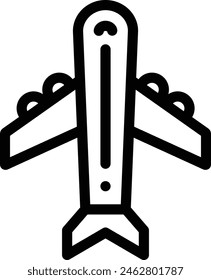 aeroplane icon. Thin Linear Style Design Isolated On White Background