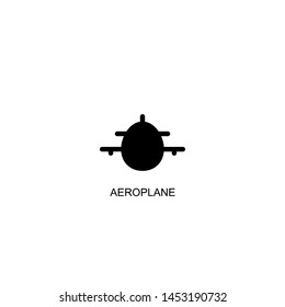 aeroplane icon vector black design