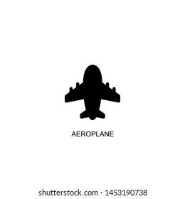 aeroplane icon vector black design