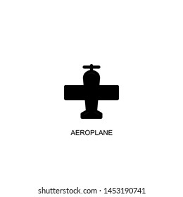 aeroplane icon vector black design