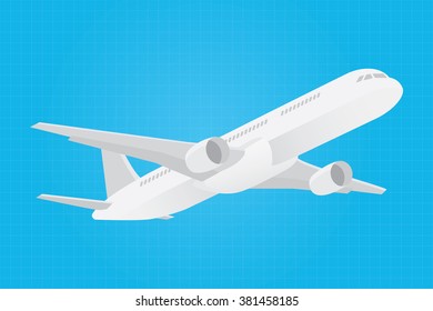 aeroplane isolated 3d plane vector illustration