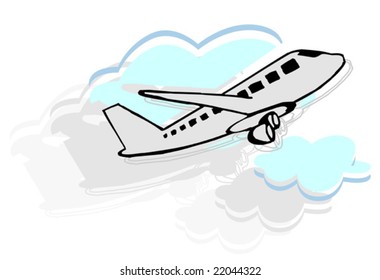  an aeroplane in light background