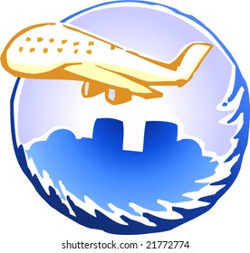 aeroplane in light blue background