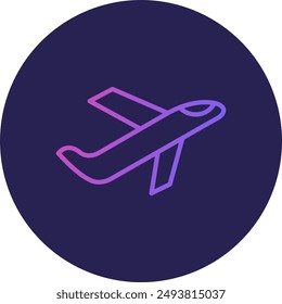 Aeroplane Line Gradient Icon Design