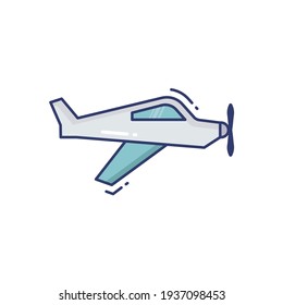 Aeroplane Line Icon Isolated On White Background