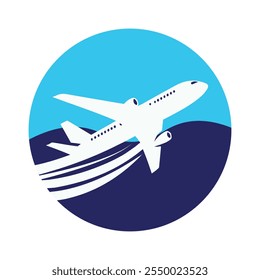 Estilo del logotipo del avión en el fondo