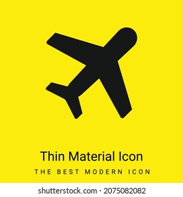 Aeroplane minimal bright yellow material icon