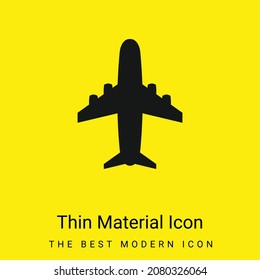 Aeroplane minimal bright yellow material icon