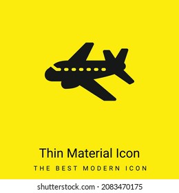 Aeroplane minimal bright yellow material icon