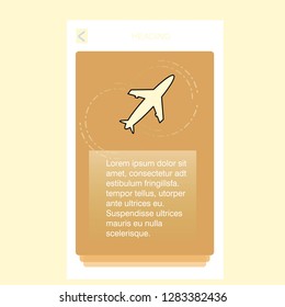 Aeroplane  mobile vertical banner design design. Vector