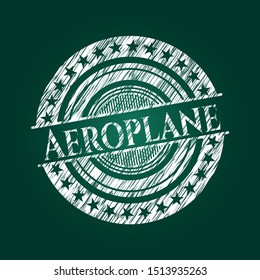 Aeroplane on chalkboard. Vector Illustration. Detailed.