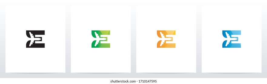 Aeroplane On Letter Logo Design E