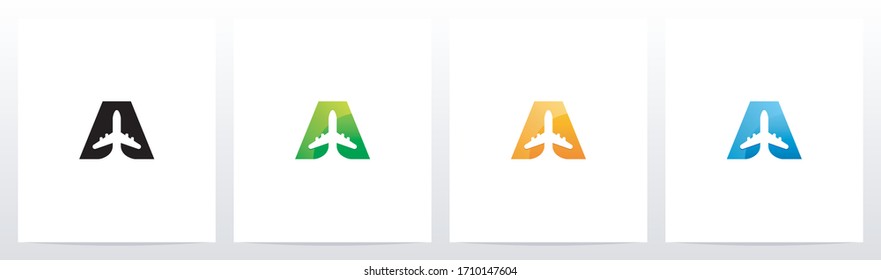 Aeroplane On Letter Logo Design A