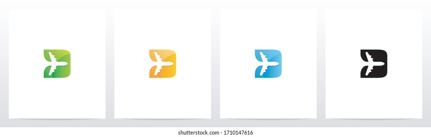 Aeroplane On Letter Logo Design D