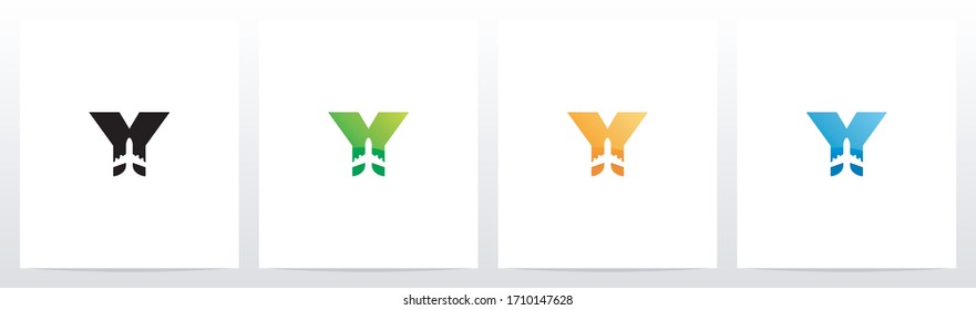 Aeroplane On Letter Logo Design Y