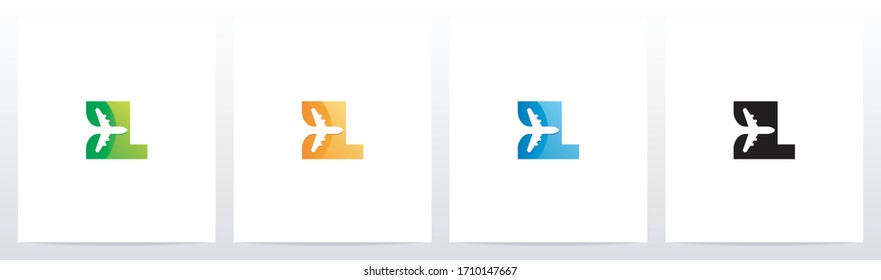 Aeroplane On Letter Logo Design L