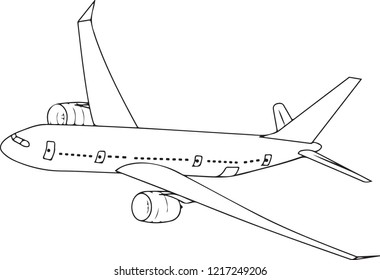 Similar Images, Stock Photos & Vectors of Commercial Plane Outline ...