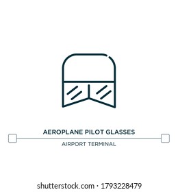 aeroplane pilot glasses vector line icon. Simple element illustration. aeroplane pilot glasses outline icon from airport terminal concept. Can be used for web and mobile
