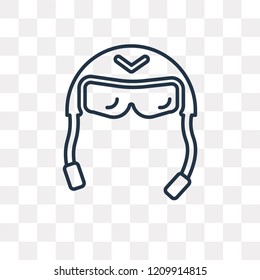 Aeroplane Pilot Glasses vector outline icon isolated on transparent background, high quality linear Aeroplane Pilot Glasses transparency concept can be used web and mobile