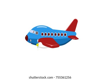 Aeroplane Side View - Cartoon Vector Image