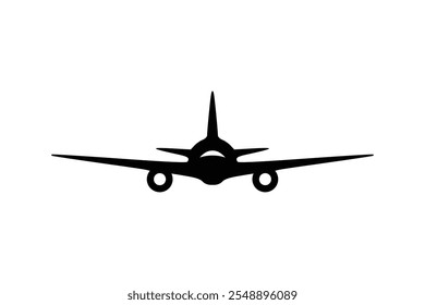 Aeroplane silhouette, Plane icon vector for web and mobile app, Airplane sign and symbol, Flight transport symbol, Aeroplane icon with white background