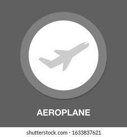 aeroplane symbol isolated, vector airplane, travel icon - airline flight illustration