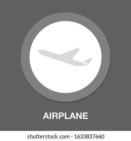 aeroplane symbol isolated, vector airplane, travel icon - airline flight illustration