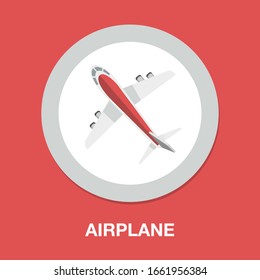 aeroplane symbol isolated, vector airplane, travel icon - airline flight illustration