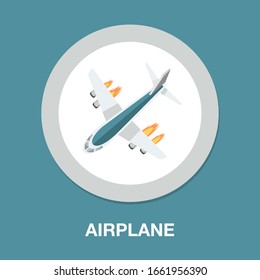 aeroplane symbol isolated, vector airplane, travel icon - airline flight illustration