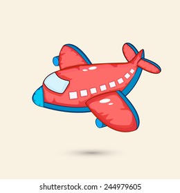 Aeroplane toy for kids on beige background.