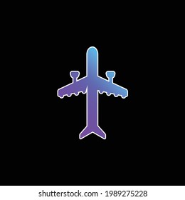 Aeroplane With Two Engines blue gradient vector icon