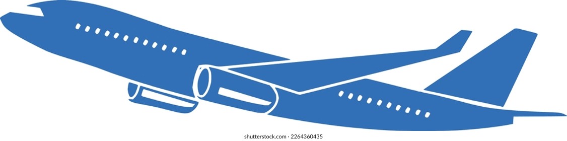 aeroplane vector art made with simple lines and curves 