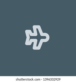 Aeroplane vector icon. Aeroplane concept stroke symbol design. Thin graphic elements vector illustration, outline pattern for your web site design, logo, UI. EPS 10.