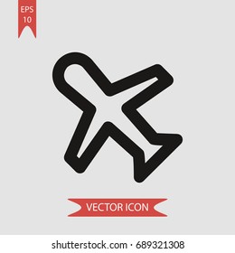 Aeroplane vector icon, illustration symbol