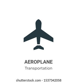 Aeroplane vector icon on white background. Flat vector aeroplane icon symbol sign from modern transportation collection for mobile concept and web apps design.