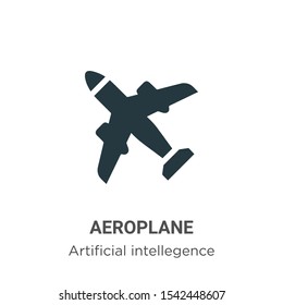 Aeroplane vector icon on white background. Flat vector aeroplane icon symbol sign from modern artificial intelligence collection for mobile concept and web apps design.
