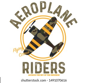 Aeroplane vector print and Typography, T-shirt Graphics, For Sticker Or Printing For The T-shirt 