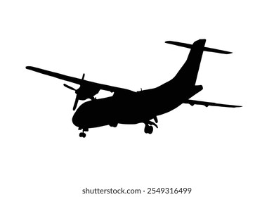 Vetor de avião com motores de hélice, ideal para projetos com temas de aviação, materiais educativos, folhetos de viagem, cartões de saudação, logotipos, banners e arte criativa.