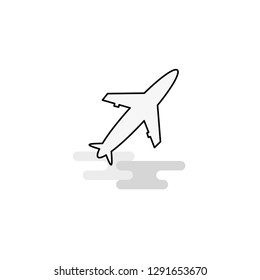Aeroplane  Web Icon. Flat Line Filled Gray Icon Vector