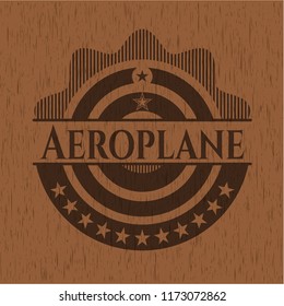 Aeroplane wood emblem. Retro