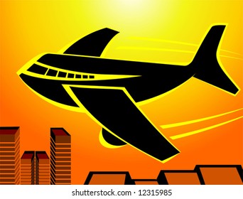  aeroplane in yellow background	