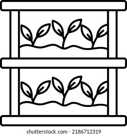 Aeroponics or Vertical Farming vector line icon design, Farming and Agriculture symbol, village life Sign, Rural and Livestock stock illustration, Indoor Pesticide-Free Plant Farms Concept