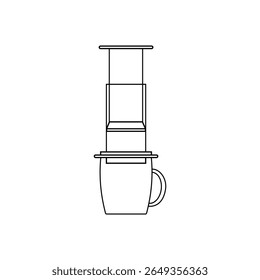 Aeropress. Black and white. Flat style vector illustration.