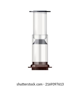 Aeropress- oder Espressomaschine, Vektorsymbol oder Mockup